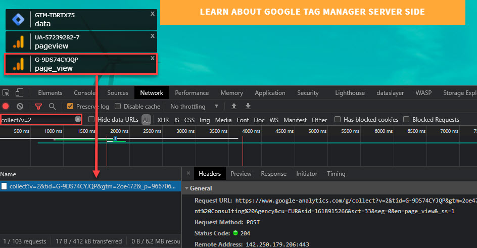 Google Tag Manager Debug Google Analytics 4 Network Activity
