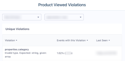 segment violations product viewed