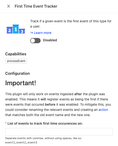 posthog apps first time event tracker